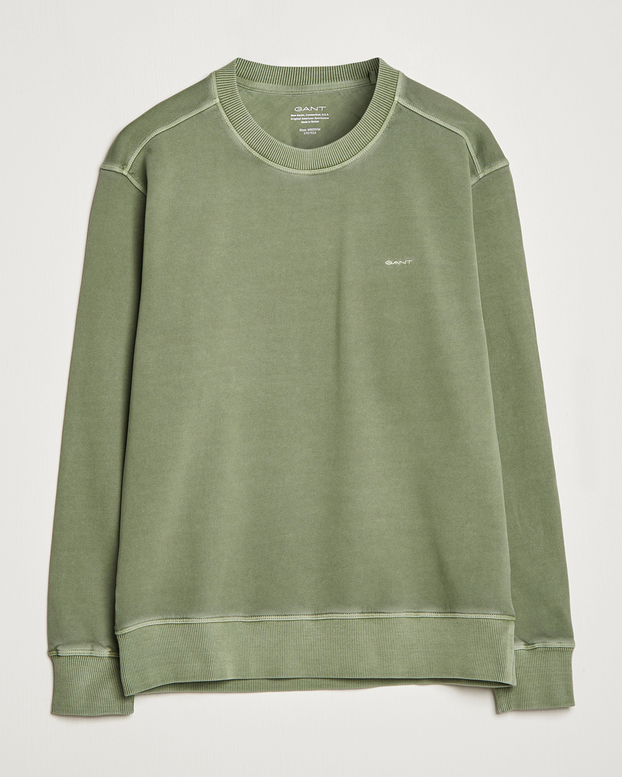 Herr | Tröjor | GANT | Sunbleached Crew Neck Sweatshirt Calamata Green