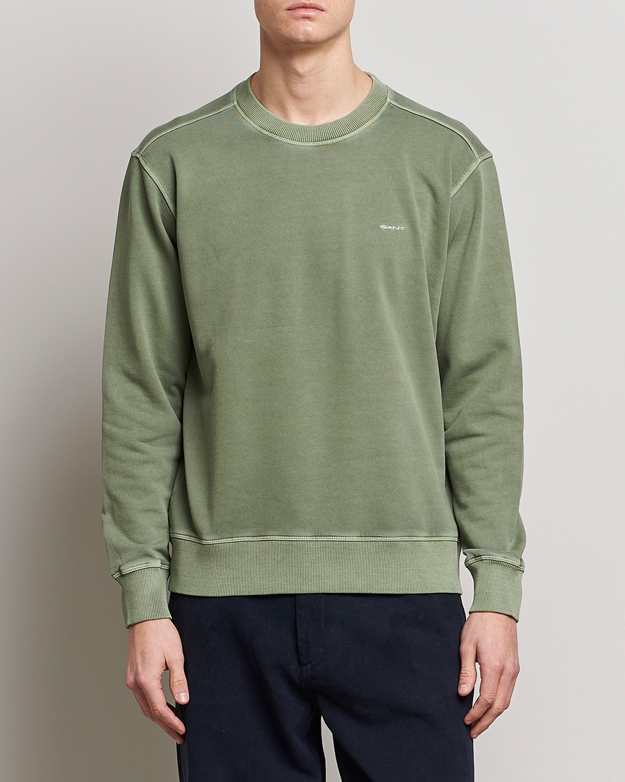 Herr | Tröjor | GANT | Sunbleached Crew Neck Sweatshirt Calamata Green
