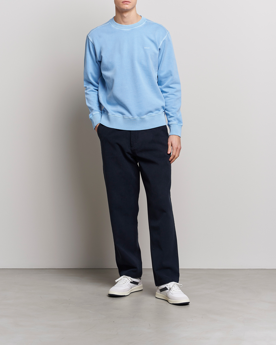 Herr | Tröjor | GANT | Sunbleached Crew Neck Sweatshirt Gentle Blue