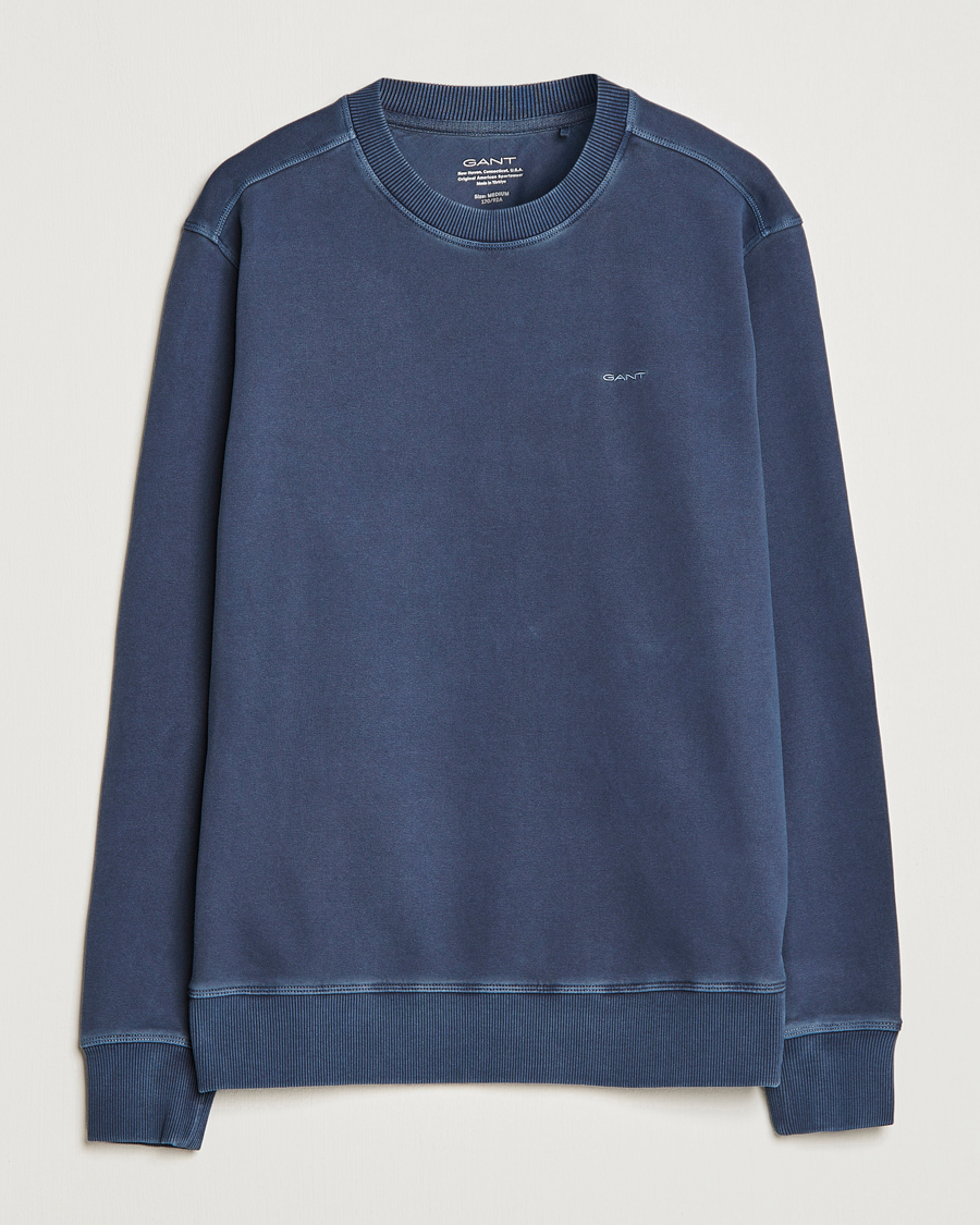 Herr | Tröjor | GANT | Sunbleached Crew Neck Sweatshirt Evening Blue