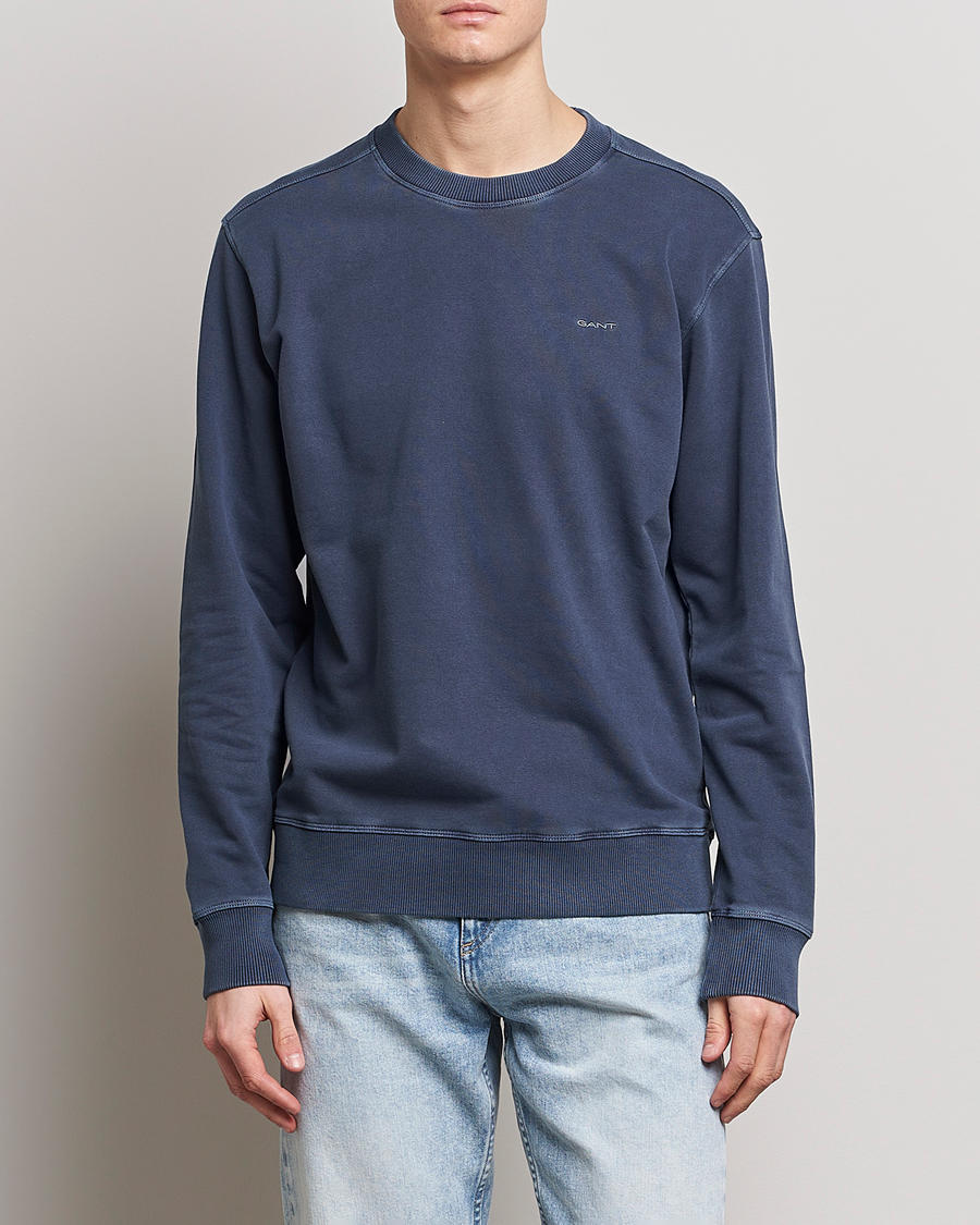 Herr | Tröjor | GANT | Sunbleached Crew Neck Sweatshirt Evening Blue