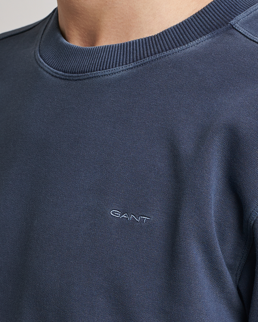Herr | Tröjor | GANT | Sunbleached Crew Neck Sweatshirt Evening Blue