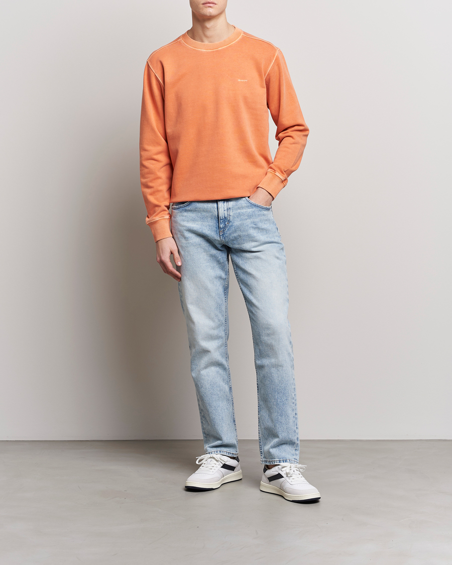 Herr | Tröjor | GANT | Sunbleached Crew Neck Sweatshirt Orange