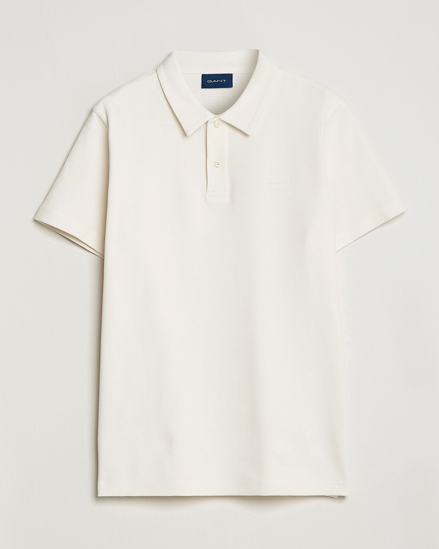 Herr | Pikéer | GANT | Waffle Textured Polo Cream