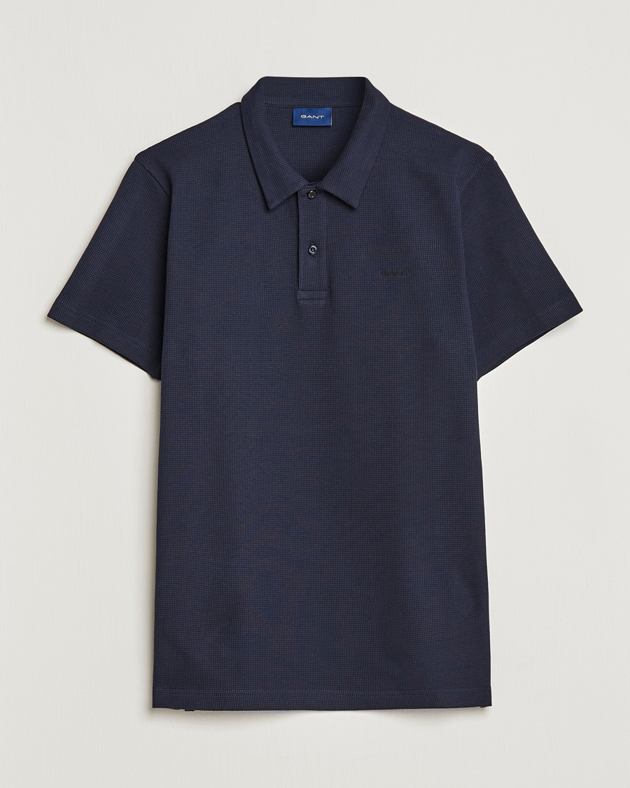 Herr | Pikéer | GANT | Waffle Textured Polo Evening Blue