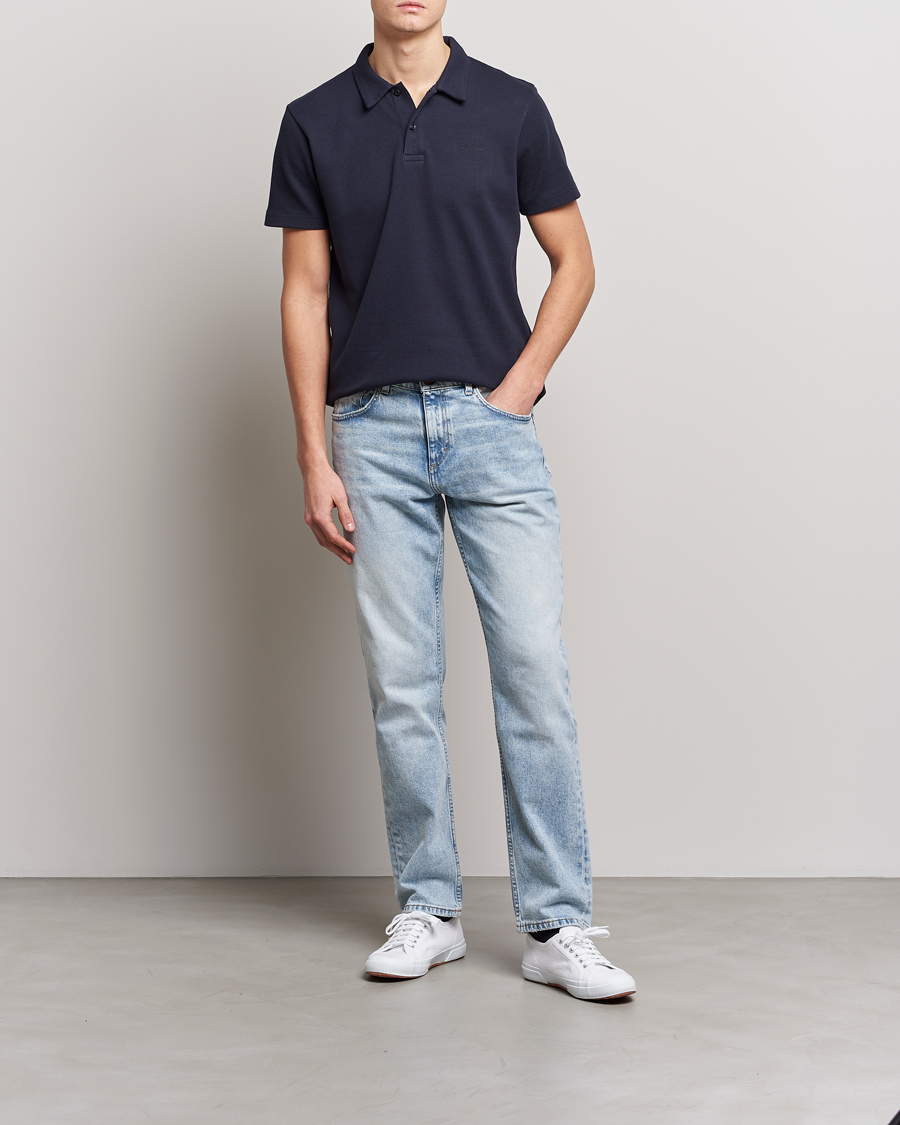 Herr | Pikéer | GANT | Waffle Textured Polo Evening Blue