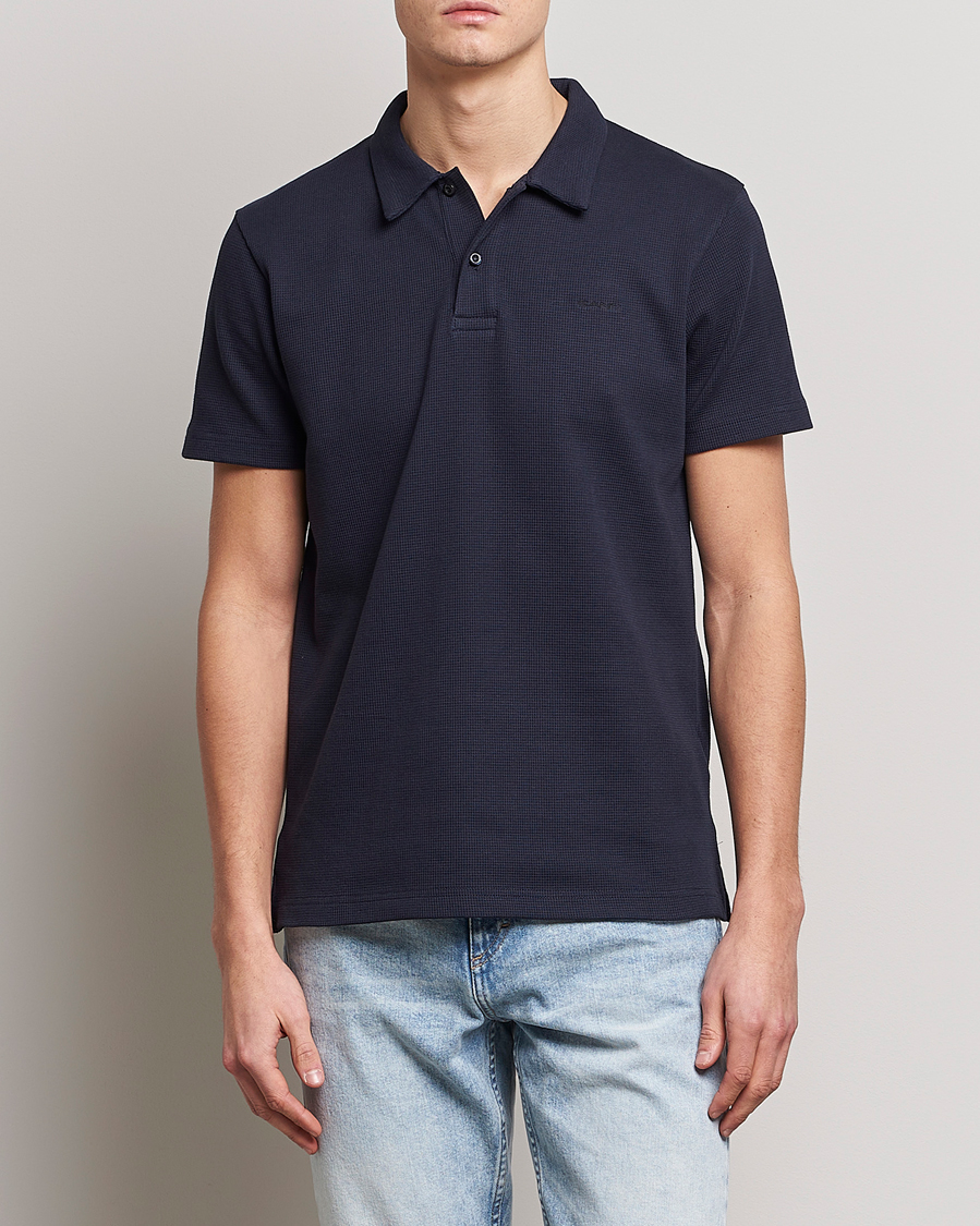Herr | Pikéer | GANT | Waffle Textured Polo Evening Blue