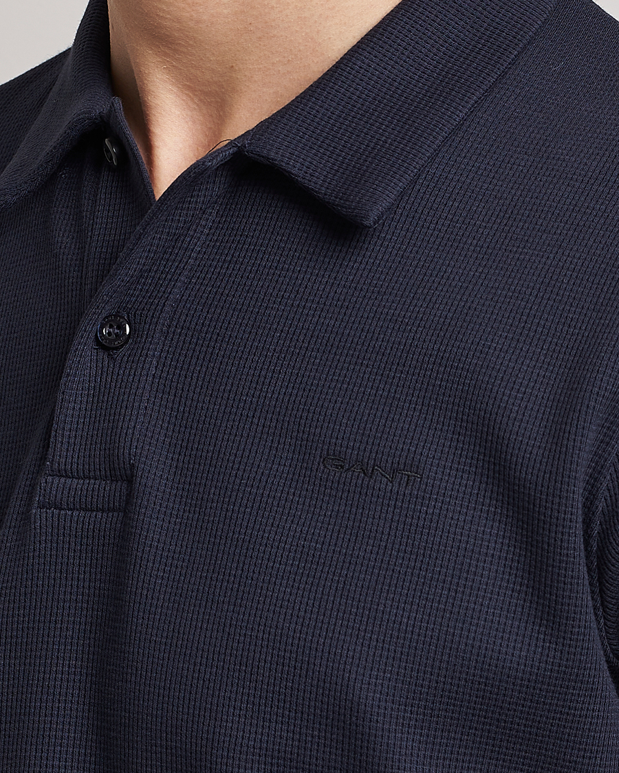 Herr | Pikéer | GANT | Waffle Textured Polo Evening Blue
