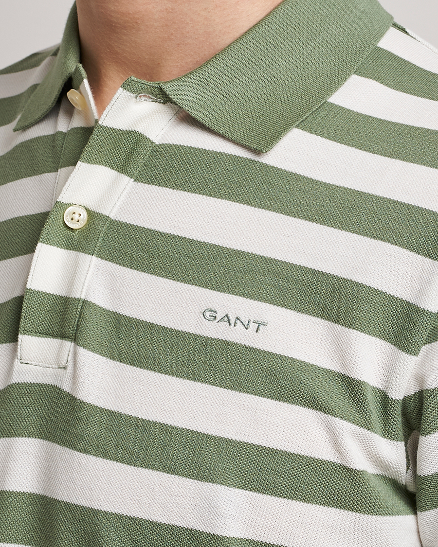 Herr | Pikéer | GANT | Striped Polo Calamata Green