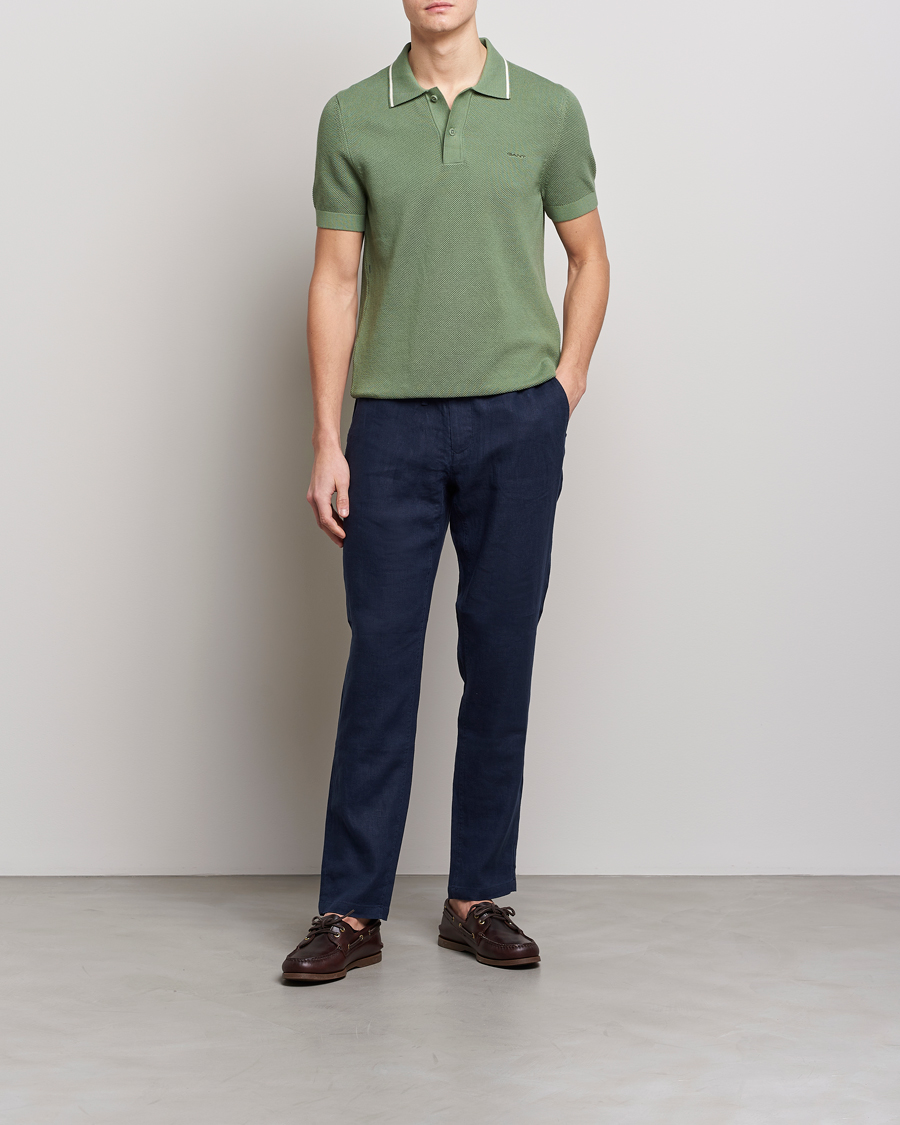 Herr | Pikéer | GANT | Cotton Knitted Polo Calamata Green