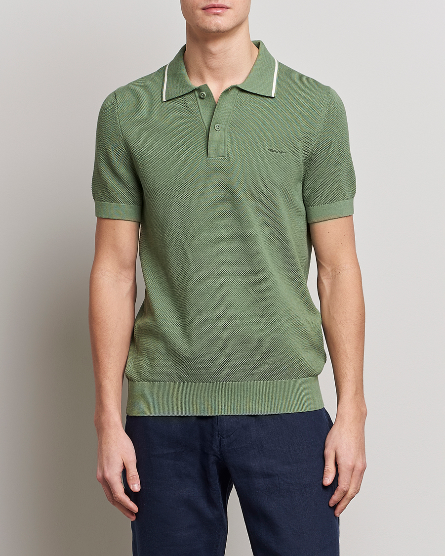 Herr | Pikéer | GANT | Cotton Knitted Polo Calamata Green