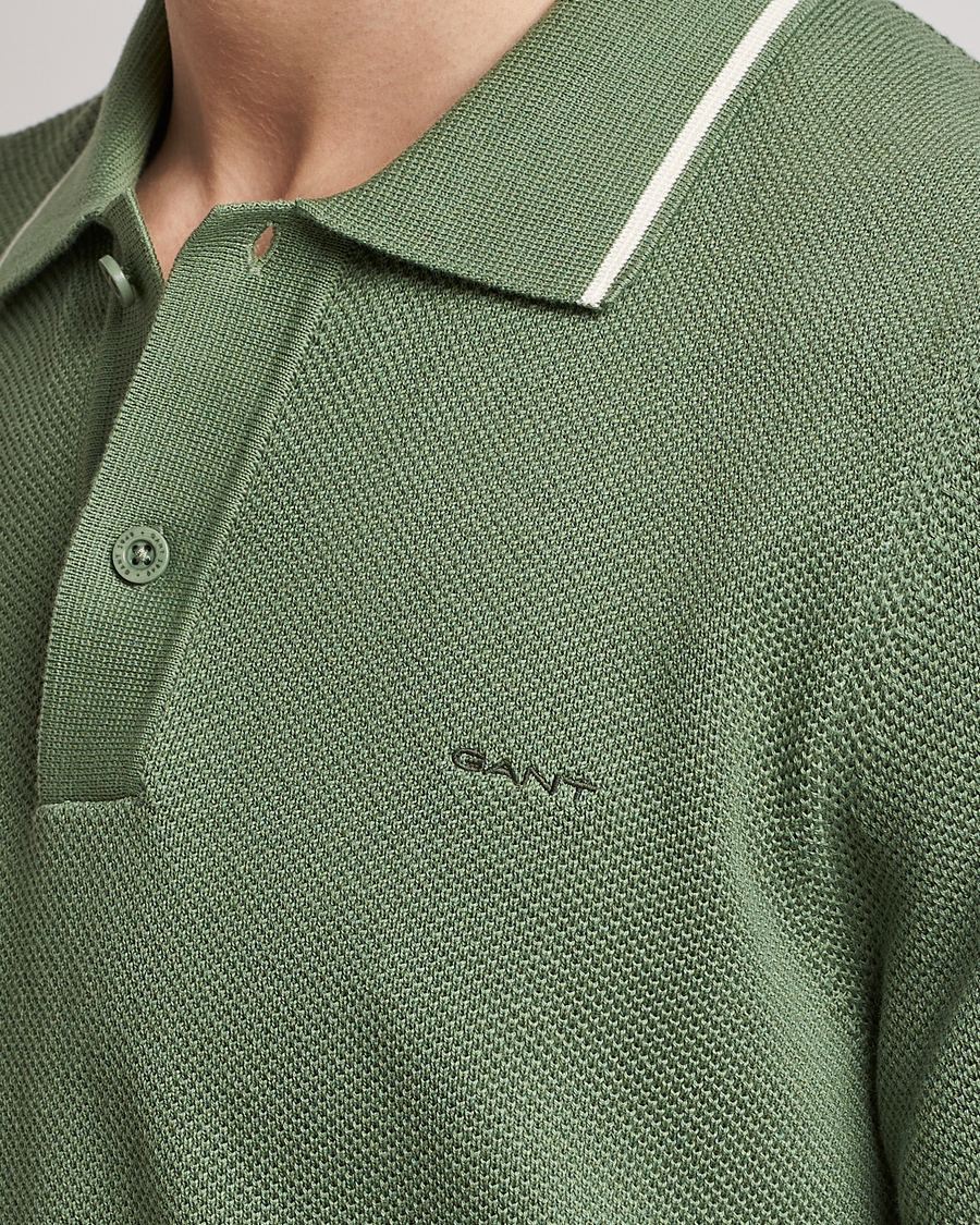 Herr | Pikéer | GANT | Cotton Knitted Polo Calamata Green