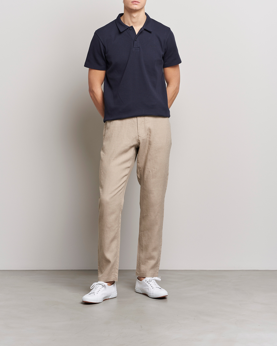 Herr | Byxor | GANT | Relaxed Linen Drawstring Pants Concrete Beige