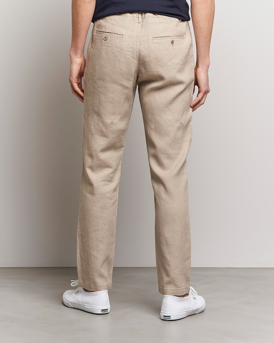 Herr | Byxor | GANT | Relaxed Linen Drawstring Pants Concrete Beige