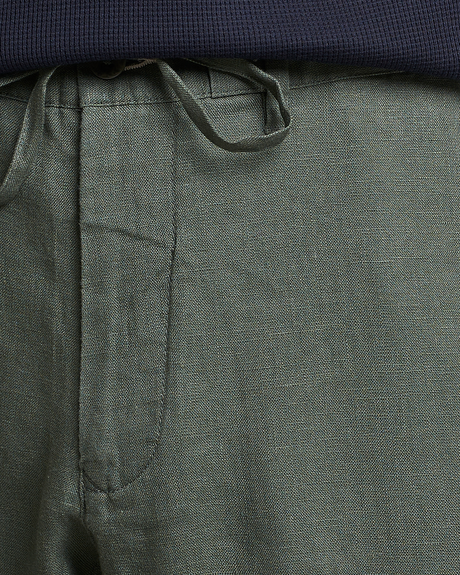 Herr | Byxor | GANT | Relaxed Linen Drawstring Pants Green Ash