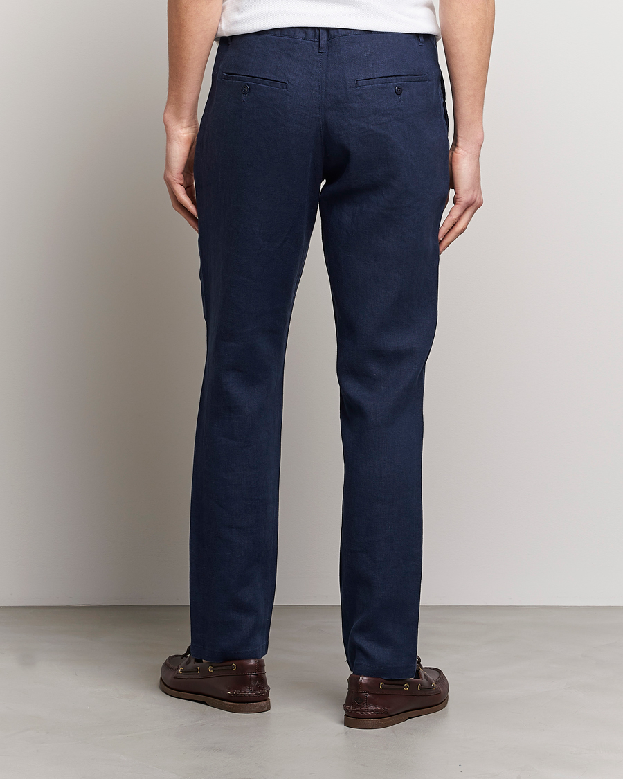 Herr | Byxor | GANT | Relaxed Linen Drawstring Pants Marine