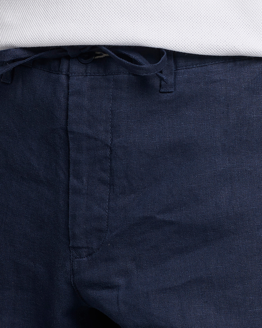 Herr | Byxor | GANT | Relaxed Linen Drawstring Pants Marine