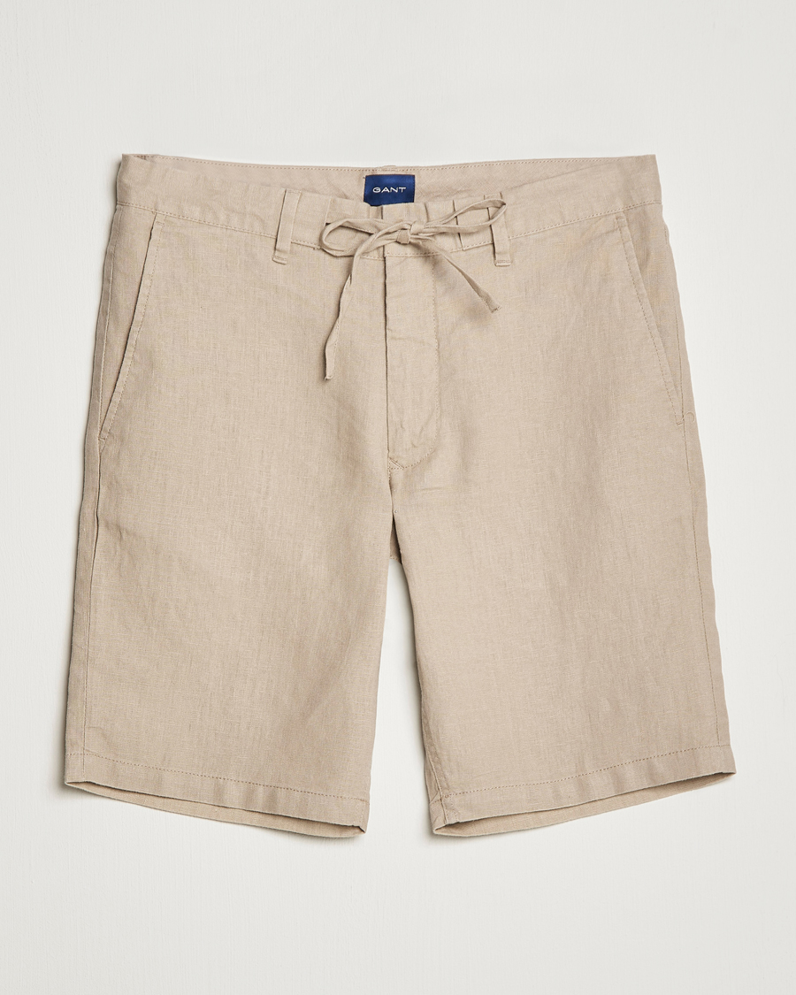 Herr | Shorts | GANT | Relaxed Linen Drawstring Shorts Concrete Beige