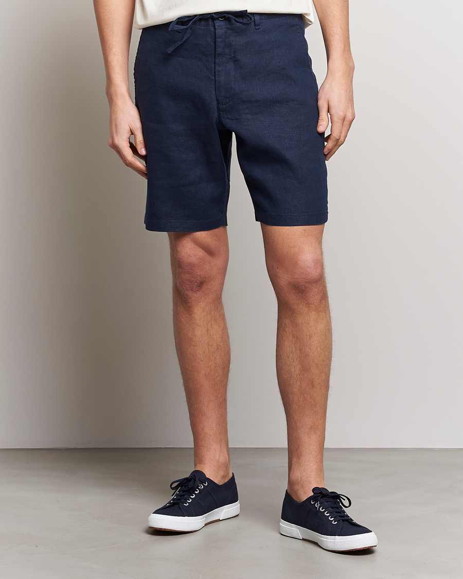 Herr | Shorts | GANT | Relaxed Linen Drawstring Shorts Marine