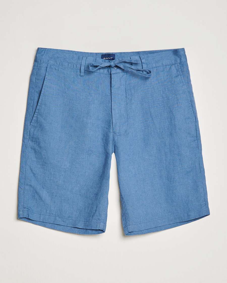 Herr | Shorts | GANT | Relaxed Linen Drawstring Shorts Salty Sea Blue