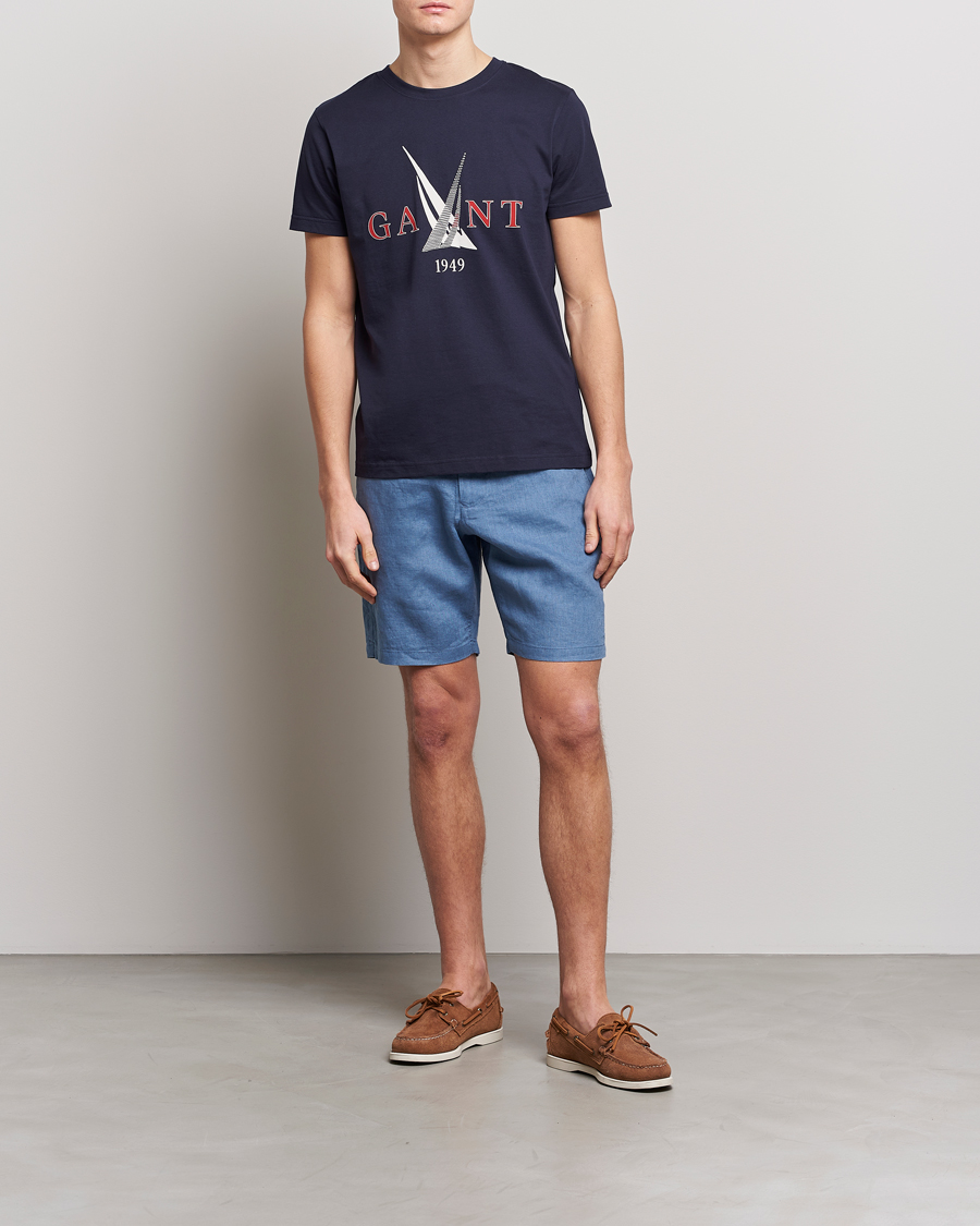 Herr | Shorts | GANT | Relaxed Linen Drawstring Shorts Salty Sea Blue