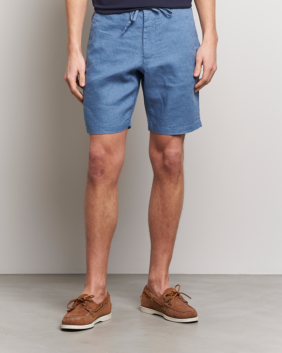 Herr | Shorts | GANT | Relaxed Linen Drawstring Shorts Salty Sea Blue