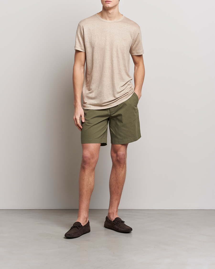 Herr | Shorts | GANT | Seersucker Drawstring Shorts Racing Green