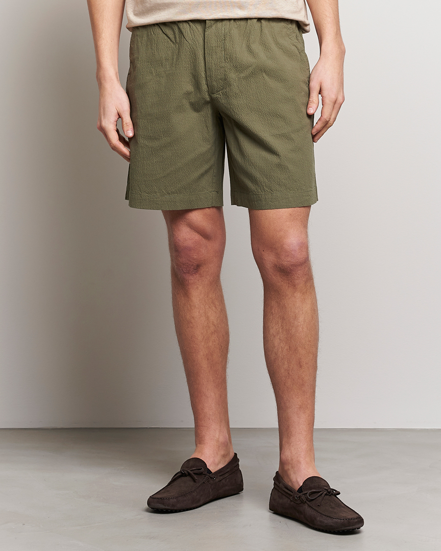 Herr | Shorts | GANT | Seersucker Drawstring Shorts Racing Green