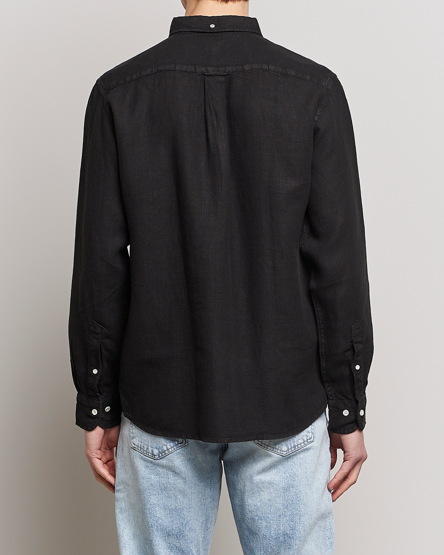 Herr | Skjortor | GANT | Regular Fit Garment Dyed Linen Shirt Black