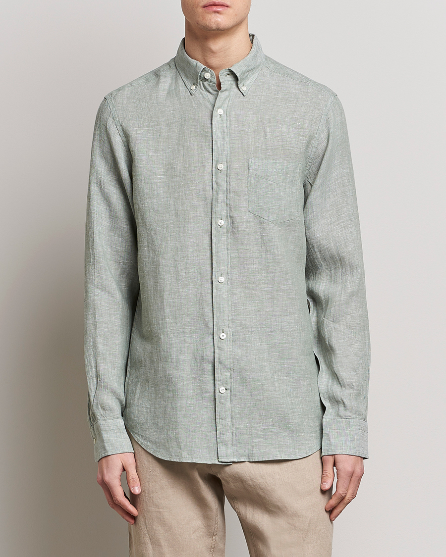 Herr | Casual | GANT | Regular Fit Linen Shirt Calamata Green