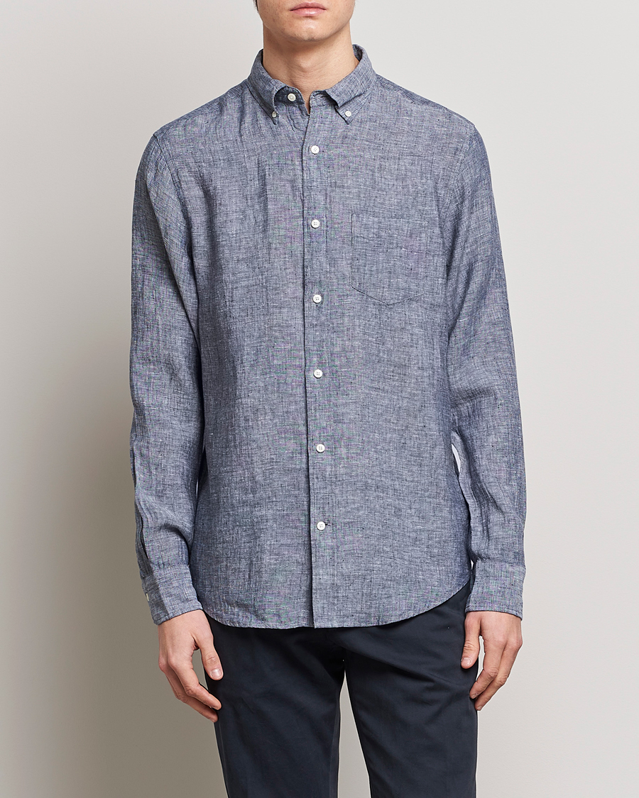 Herr |  | GANT | Regular Fit Linen Shirt Marine