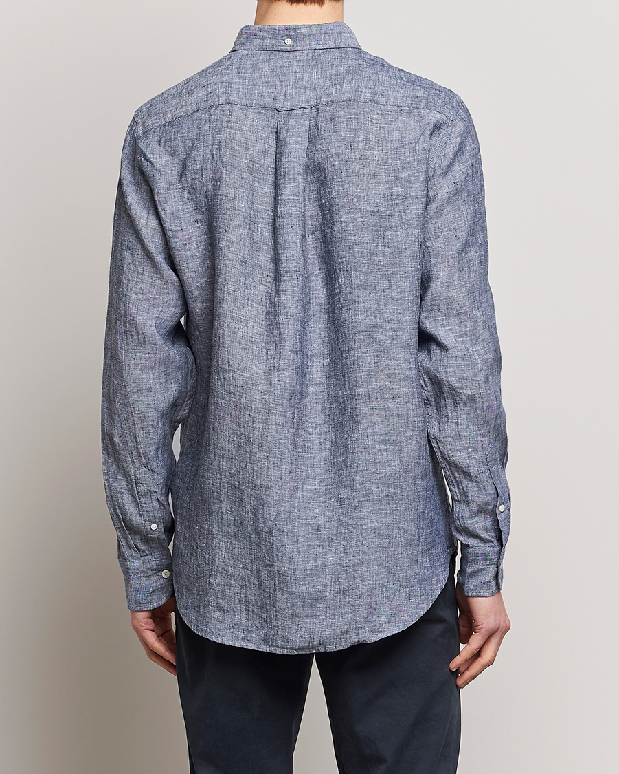 Herr | Skjortor | GANT | Regular Fit Linen Shirt Marine
