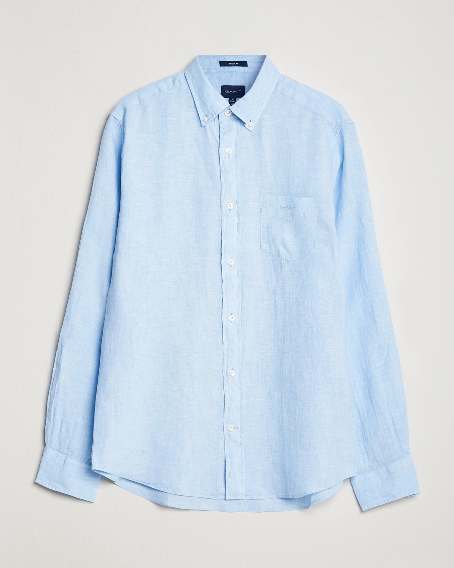 Herr | Skjortor | GANT | Regular Fit Linen Shirt Capri Blue