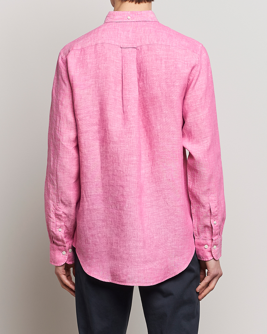 Herr | Skjortor | GANT | Regular Fit Linen Shirt Pink