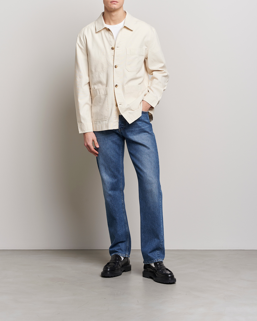 Herr | Skjortor | GANT | Garment Dyed Cotton/Linen Overshirt Ecru