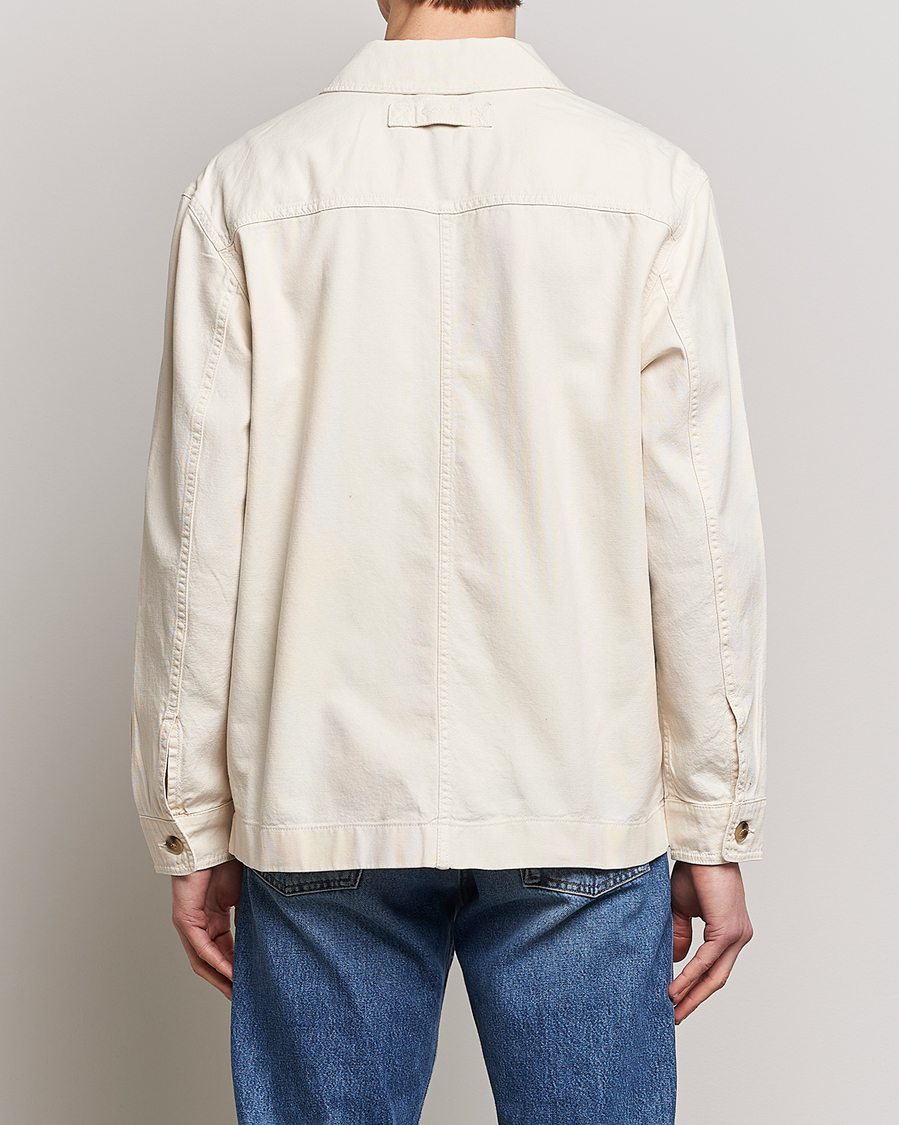 Herr | Skjortor | GANT | Garment Dyed Cotton/Linen Overshirt Ecru