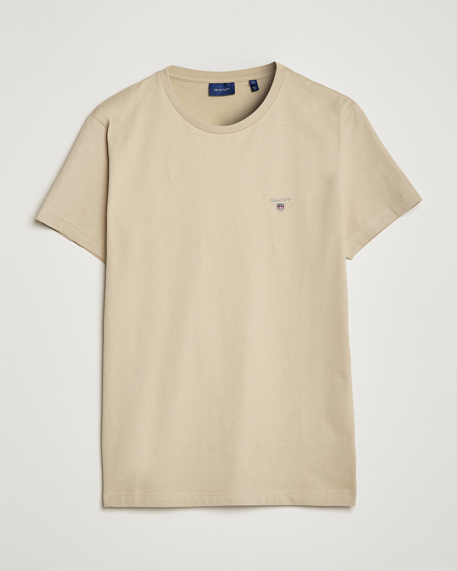 Herr | T-Shirts | GANT | The Original T-Shirt Concrete Beige