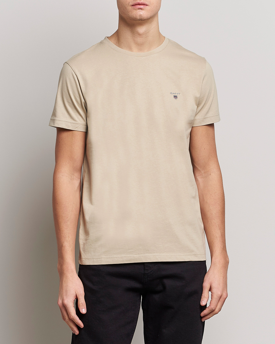 Herr | T-Shirts | GANT | The Original T-Shirt Concrete Beige