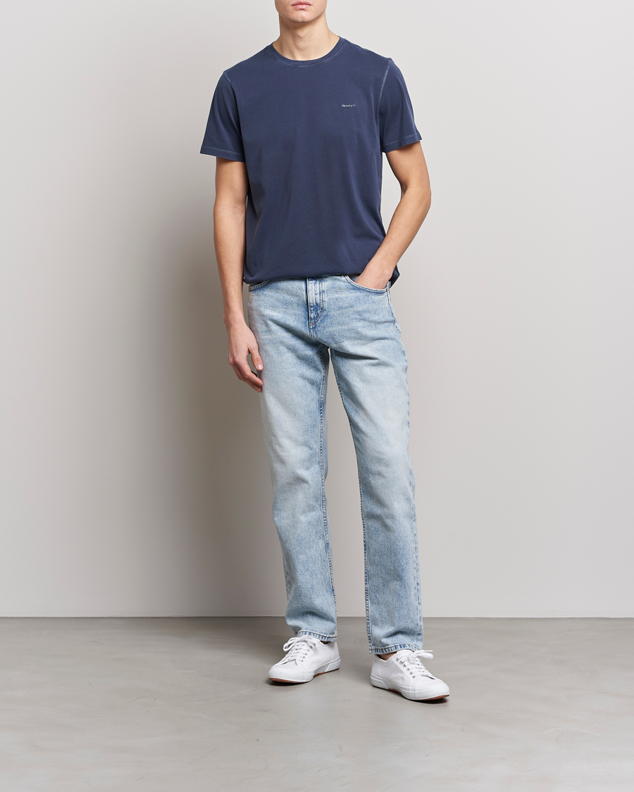 Herr | T-Shirts | GANT | Sunbleached T-Shirt Evening Blue