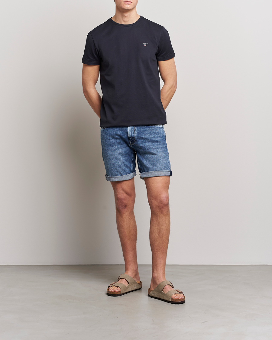 Herr | T-Shirts | GANT | Cotton Pique Crew Neck T-Shirt Black