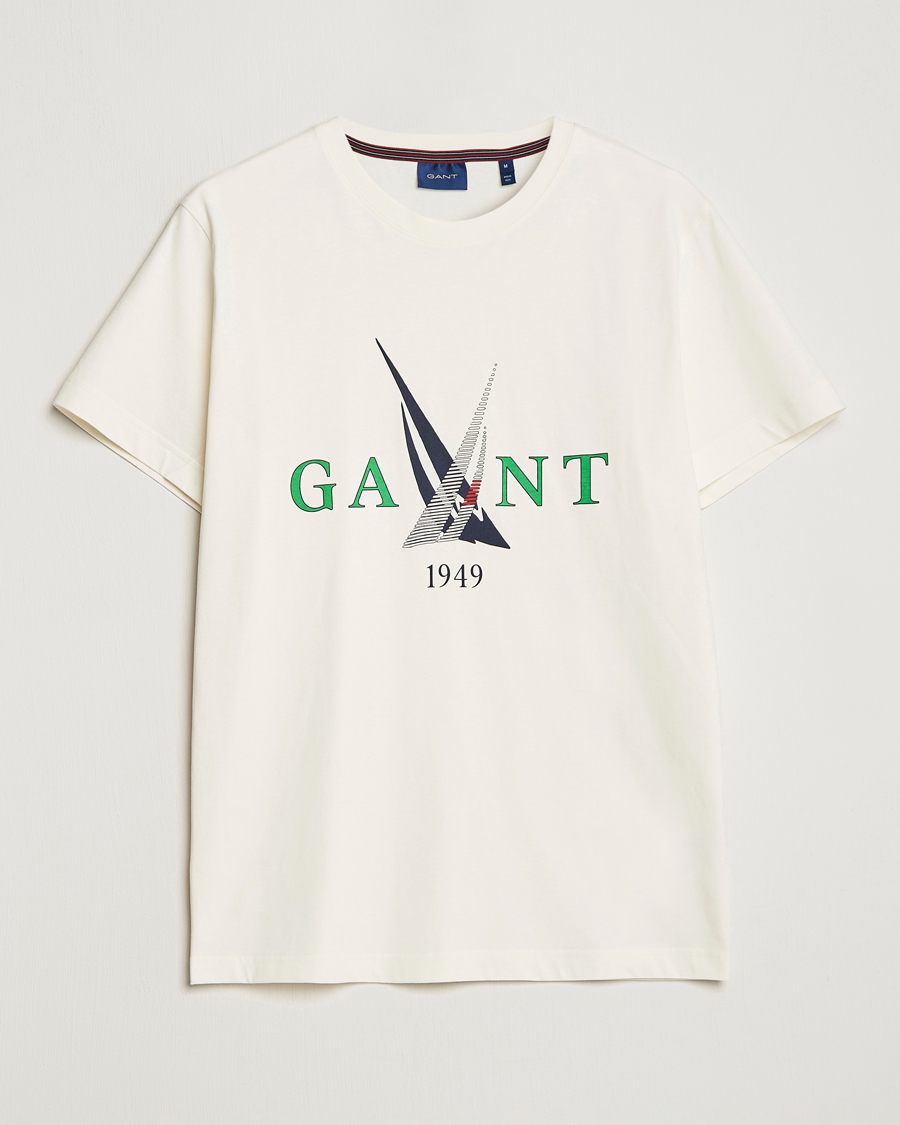 Herr | T-Shirts | GANT | Sailing Logo Crew Neck T-Shirt Cream