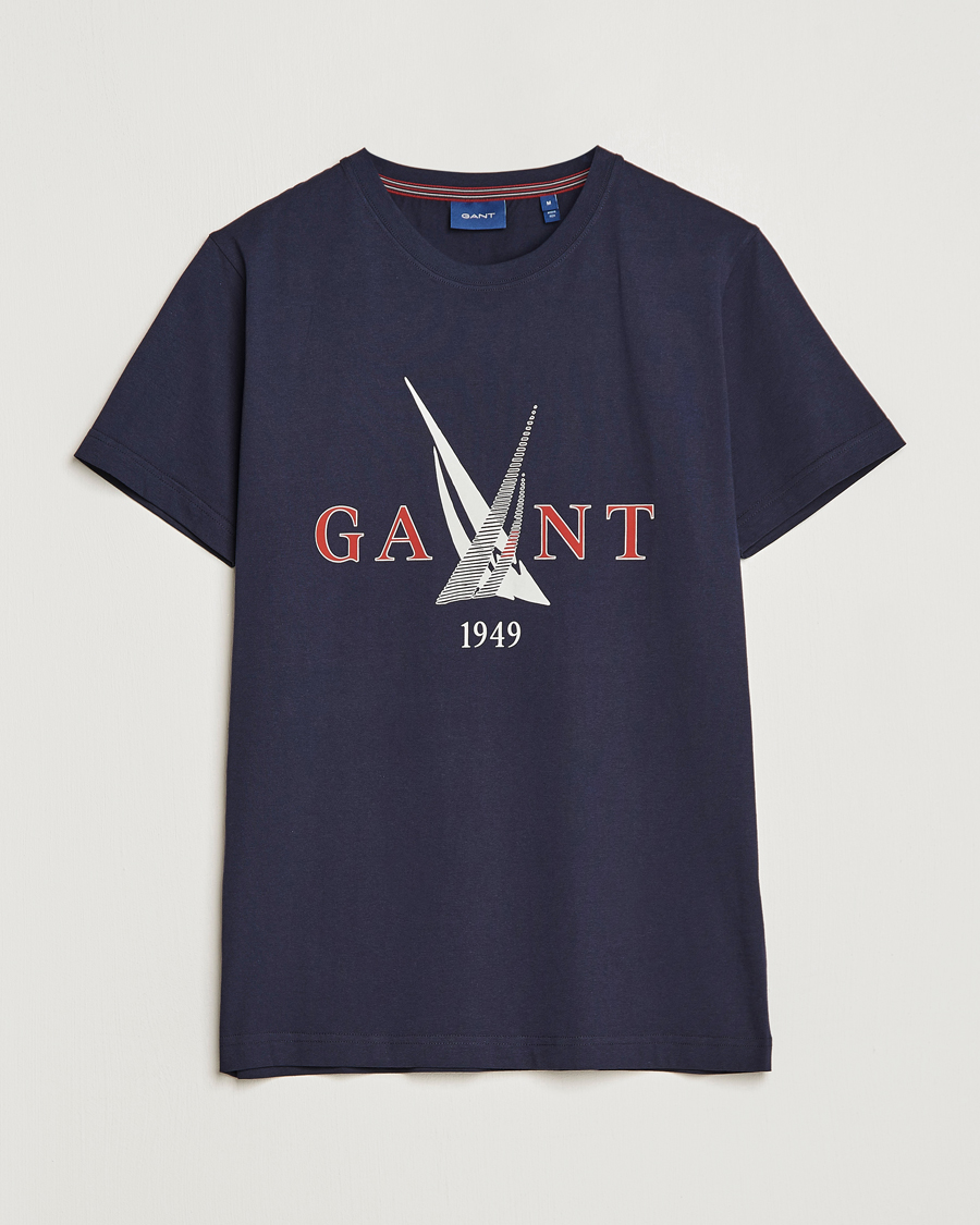 Herr | T-Shirts | GANT | Sailing Logo Crew Neck T-Shirt Evening Blue