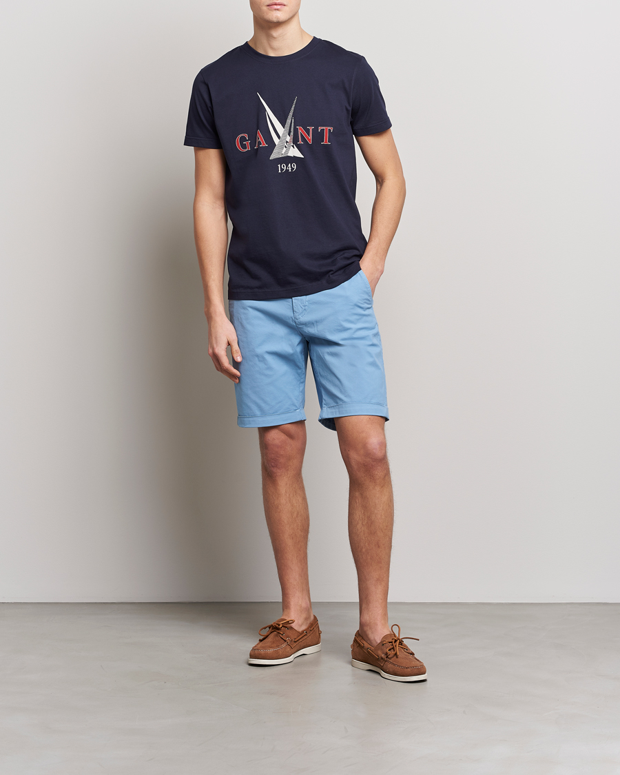 Herr | T-Shirts | GANT | Sailing Logo Crew Neck T-Shirt Evening Blue