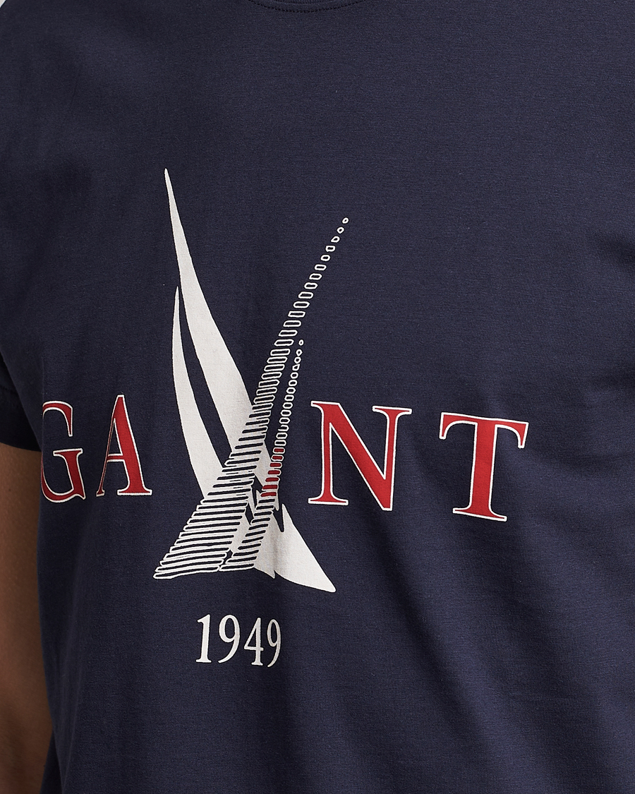 Herr | T-Shirts | GANT | Sailing Logo Crew Neck T-Shirt Evening Blue