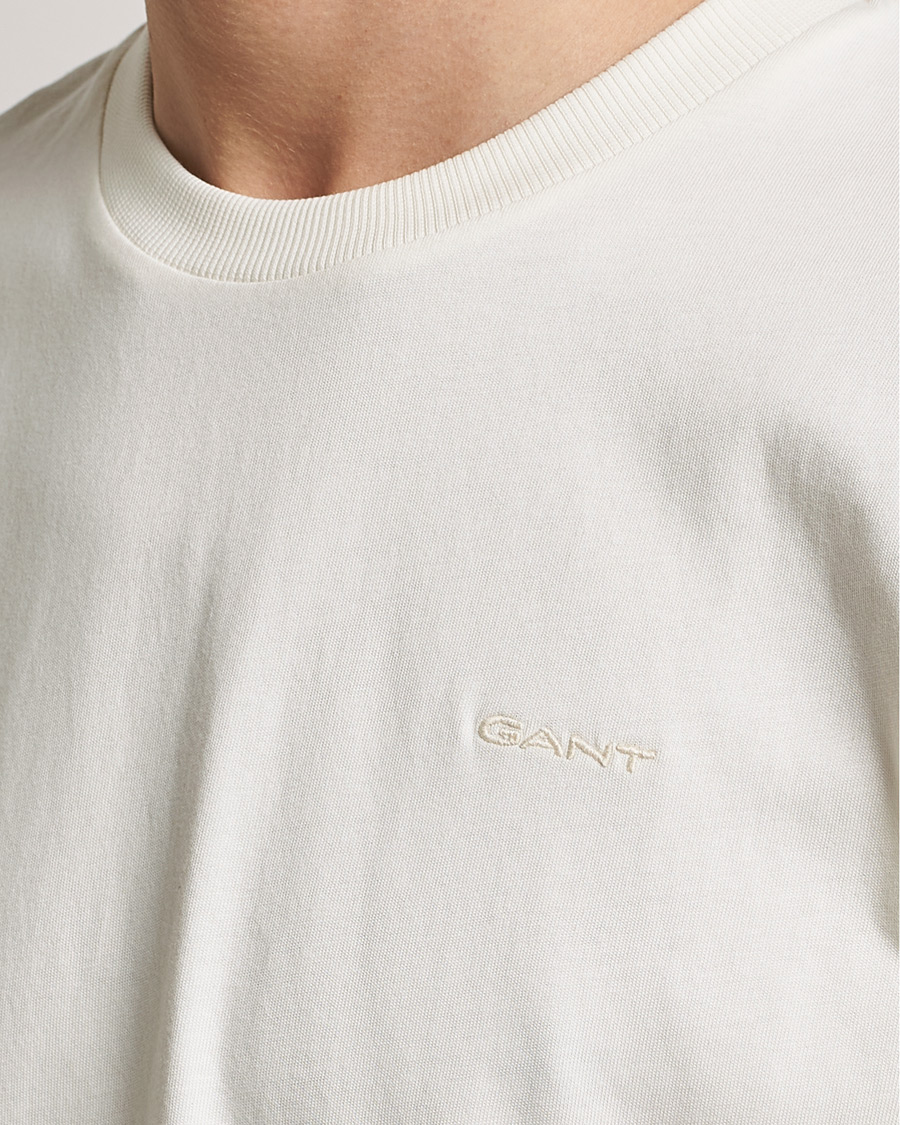 Herr | T-Shirts | GANT | Icon Crew Neck T-Shirt Cream