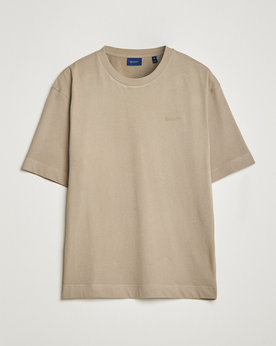 Herr | T-Shirts | GANT | Icon Crew Neck T-Shirt Taupe Beige