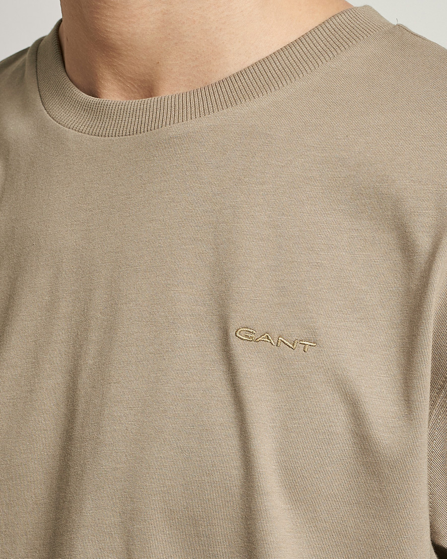 Herr | T-Shirts | GANT | Icon Crew Neck T-Shirt Taupe Beige