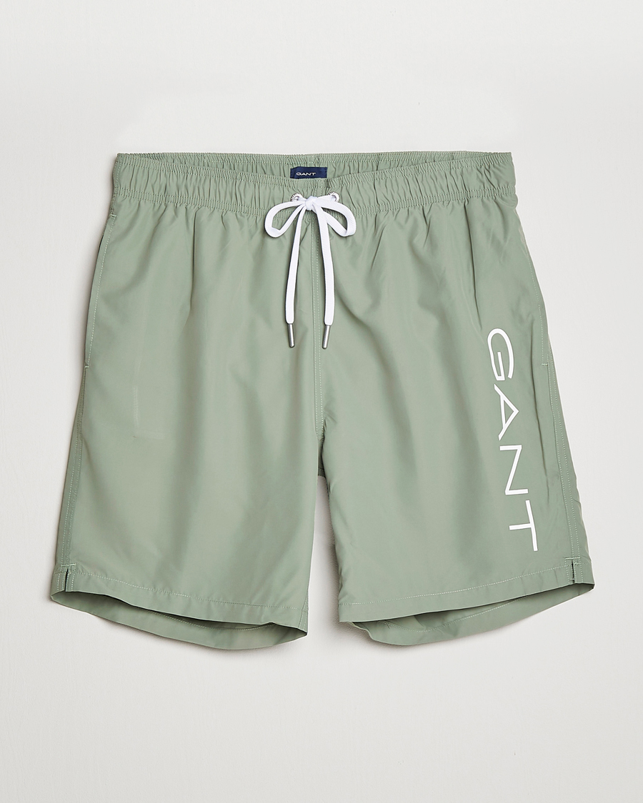 Herr | Badbyxor | GANT | Lightweight Logo Swimshorts Calamata Green