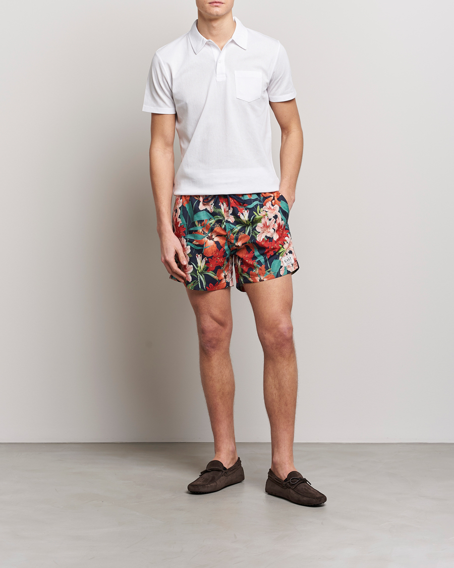 Herr | Badbyxor | GANT | Printed Flower Swimshorts Marine Multi