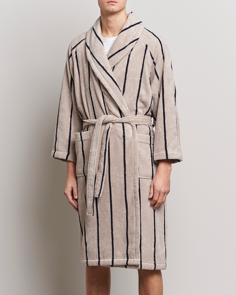 Herr | Pyjamas & Morgonrockar | GANT | Striped Robe Putty